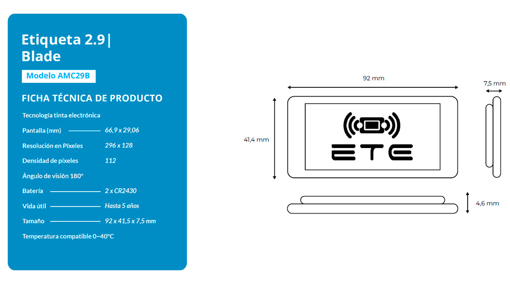 Etiquetas electrónicas para farmacia Blade 4