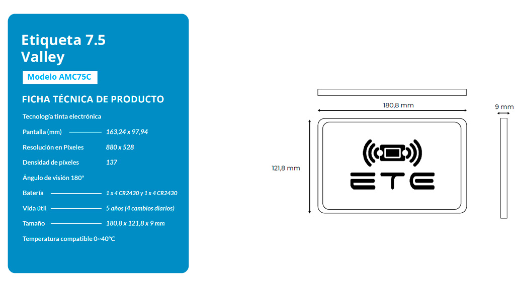 Etiquetas electrónicas para farmacia Valley 7