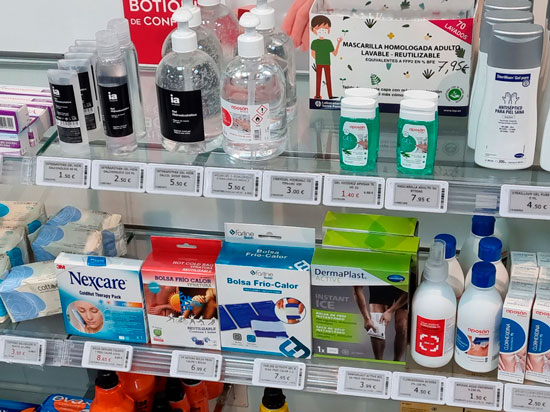 Farmacia con etiquetas electrónicas